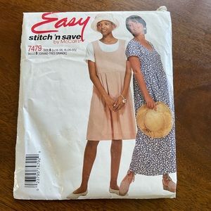 McCall’s Vintage Easy Stitch ‘n Save Pattern #7479 Woman’s dress’s